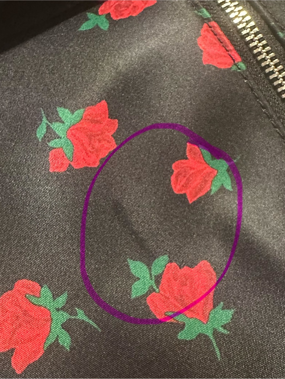 kate spade black travel duffel with red rose print - Picture 3 of 10